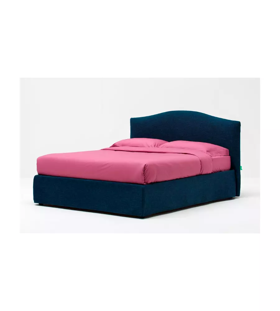LETTO MATRIMONIALE CONTENITORE "HILL" BLU 160X190 CM